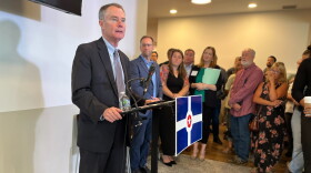 Indianapolis Mayor Joe Hogsett during Wednesday’s ribbon cutting on a new affordable housing apartment complex.