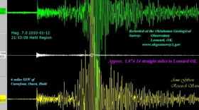 Monitoring screen at Leonard when earthquake hit.