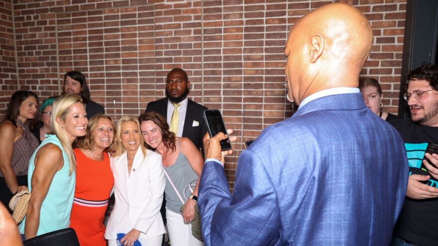 Donna Deegan celebrates winning the Jacksonville mayoral election on Tuesday, May 16, 2023.