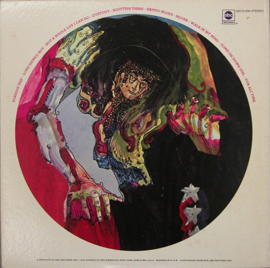 The psychedelic back cover for Silk's 1969 debut album.