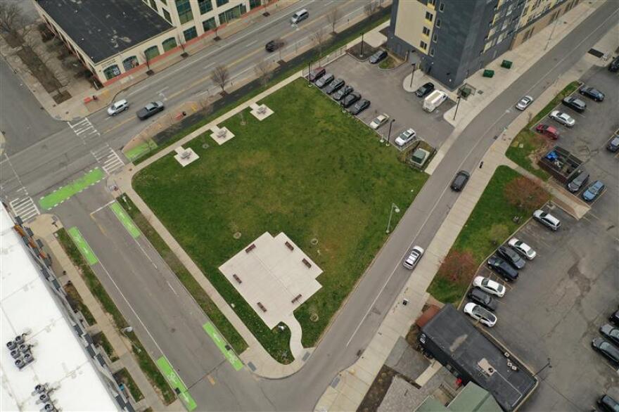 The half-acre lot on Charlotte Street was made a temporary green space in 2023, after the original developer of the site failed to build anything.
