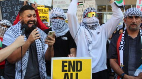 Fishers resident Mohammad speaks at rally in solidarity with Palestine