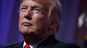 President Donald Trump at the Ohio Republican Party State Dinner in Columbus. 