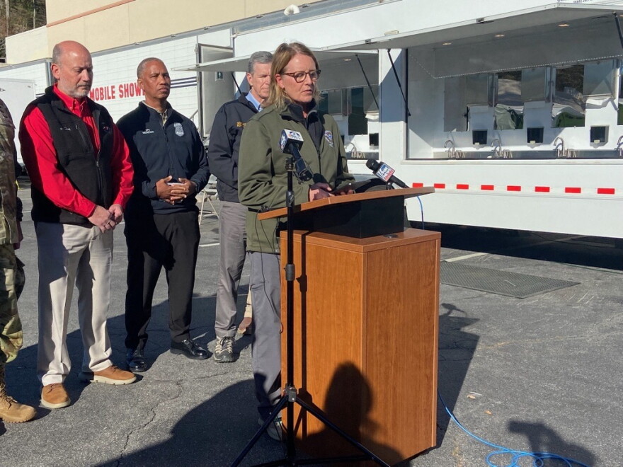 FEMA Administrator Deanne Criswell updated the community on FEMA's recovery efforts in Asheville on Monday Oct. 21.