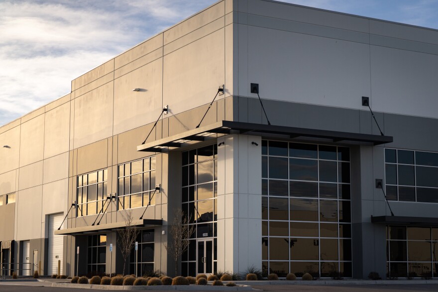 The warehouse at 6020 W 300 S in Salt Lake City, seen here March 12, 2026, was purchased by the federal government for use as a detention center.