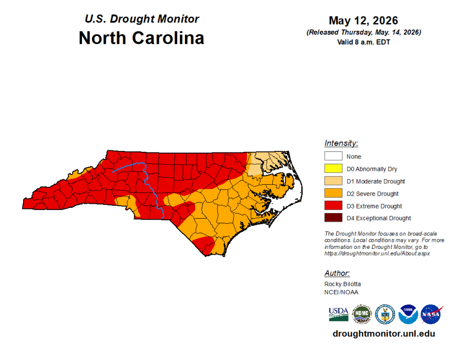 In some parts of the state, North Carolina is facing extreme to exceptional drought conditions this year.