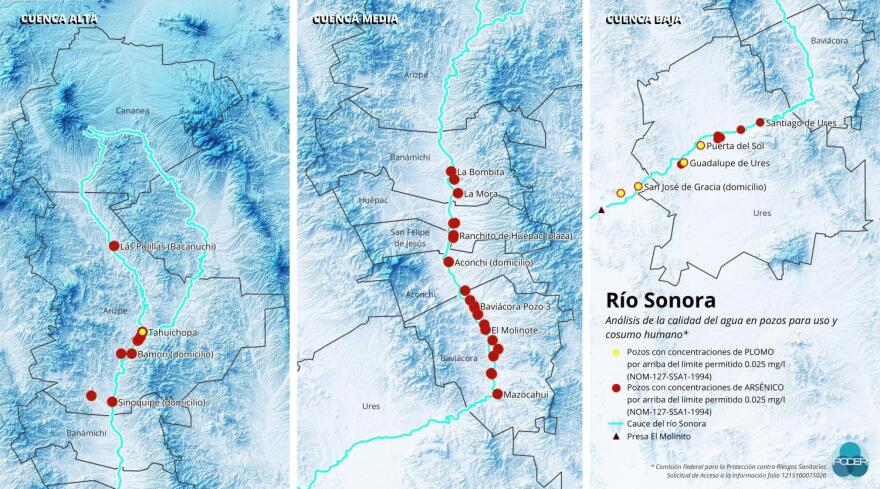 map of contaminated wells