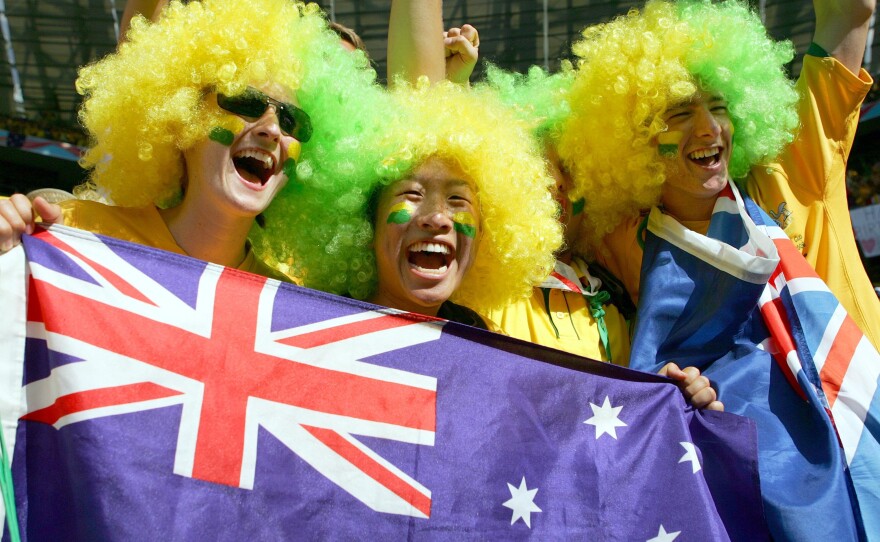 Australian national soccer team supporters at the 2006 World Cup in Munich.