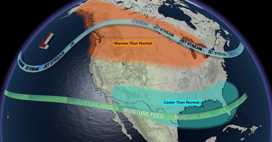 El Niño typical impacts across North America.