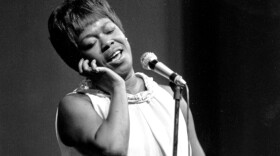Vocalist Sarah Vaughan sings at the Newport Jazz Festival's closing night on July 3, 1967 in Newport, R.I.  (AP Photo)