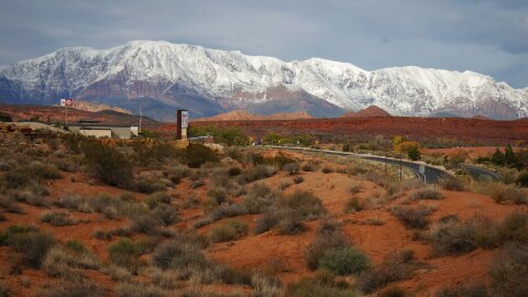 Snow covers the Pine Valley Mountains near St. George, Nov. 22, 2025. Southern Utah has fared better than other parts of the state so far this snow season.
