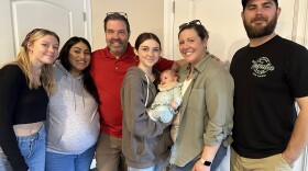 Meghan McTiernan, Emma McTiernan, Joseph McTiernan, Caitlin McTiernan—holding Ariel's baby daughter Ryan Harper Kraeling—Ariel Kraeling, and Brandon Kraeling
