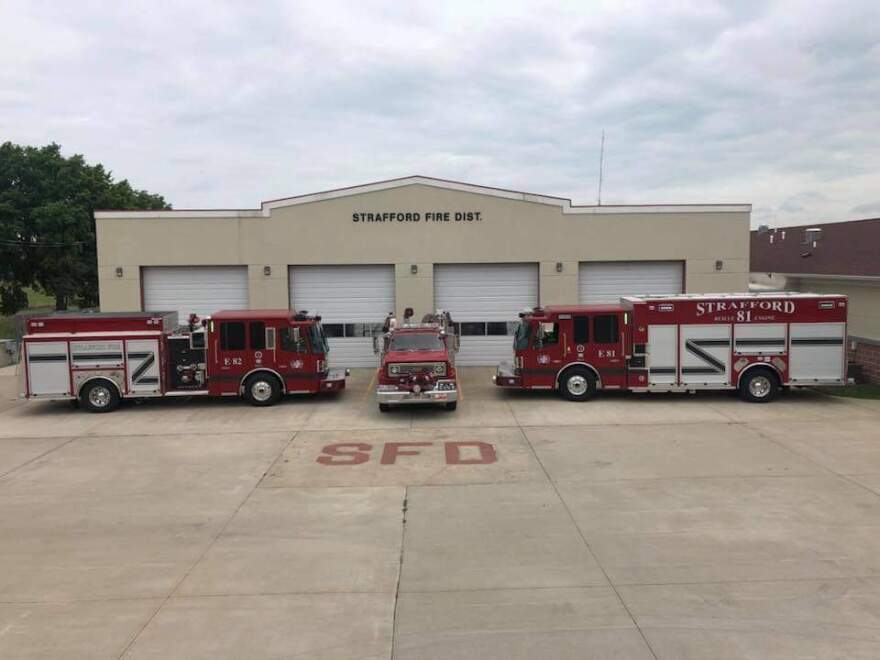 A Strafford Fire Protection District building and fire trucks.