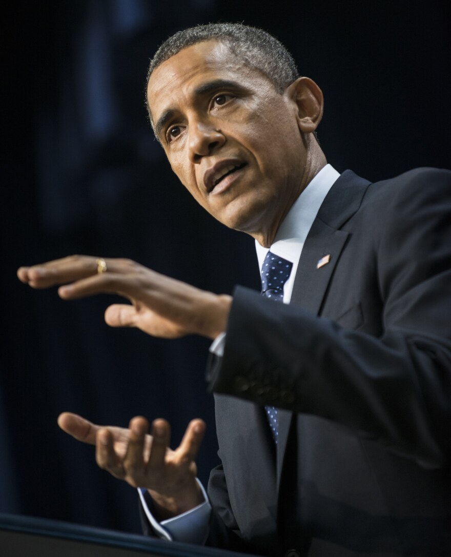 President Obama during his appearance this afternoon.