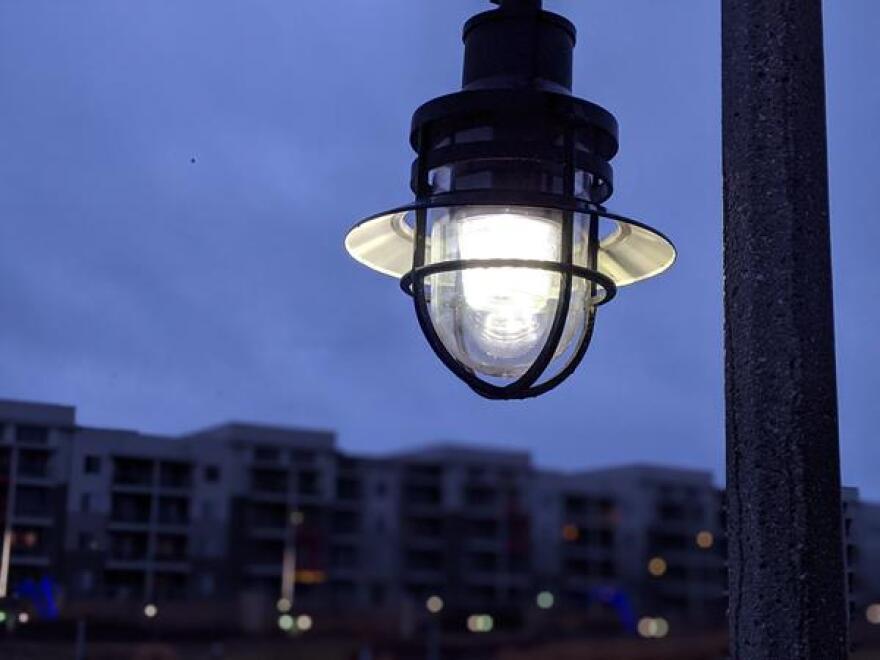 Wichita has LED bulbs but Evergy owns the streetlights.  (Photo by Stephen Bisaha, Kansas News Service) 