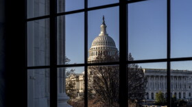 The Capitol is seen through a window in the Russell Senate Office Building, in Washington, Wednesday, March 15, 2023.