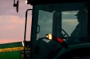 A farmer works into the evening hours in Macon County, Illinois.