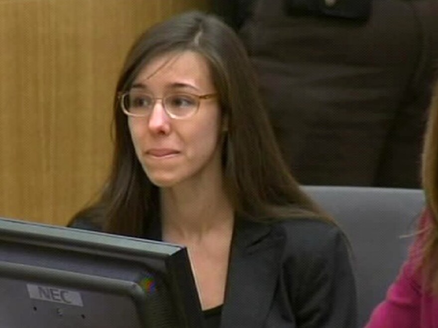 Jodi Arias reacts during the reading of the verdict at Maricopa County Superior Court in Phoenix on  Wednesday.