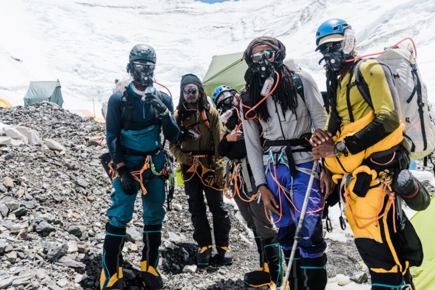 Eddie Taylor, second from left, with the Full Circle Everest Expedition team members
