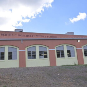 Bertha C. Boshulte Middle School on St. Thomas. Joseph Ofori, a former math teacher at the school, is charged with child abuse and assault in connection with an incident involving a student in November 2024. Ofori told police he was suspended and received several disciplinary sanctions, according to court documents.