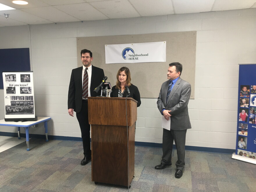 From left: Common Place Board Chairman Doug Hanley, Neighborhood House CEO Becky Rossman and Neighborhood House Chairman Todd Haller