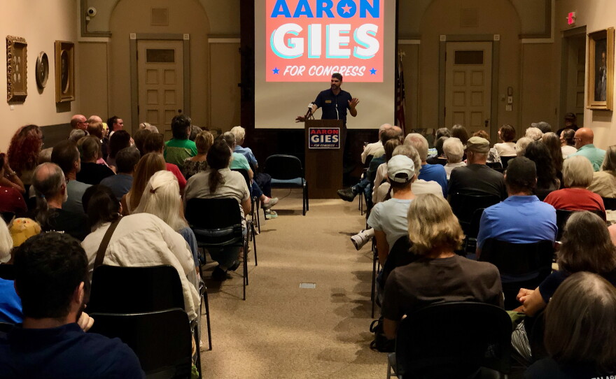 A large crowd attended NY23 Democratic Party and Working Families Party candidate Aaron Gies’ kickoff event in Jamestown.