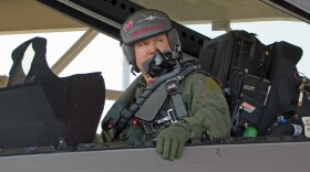 Lt. Col. Mike Shower prepares for an F-22 Raptor training sortie. (U.S. Air Force photo/Scott Wolfe)