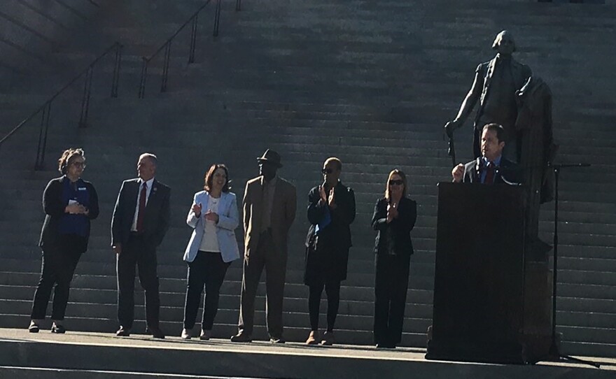 First Circuit Solicitor David Pascoe joins victims' advocates and families at the South Carolina Statehouse for the Victims Matter rally.