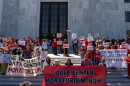People gather in front of the Oregon State Capitol, advocating for a statewide data center moratorium, in Salem, Ore., Sept. 8, 2026.