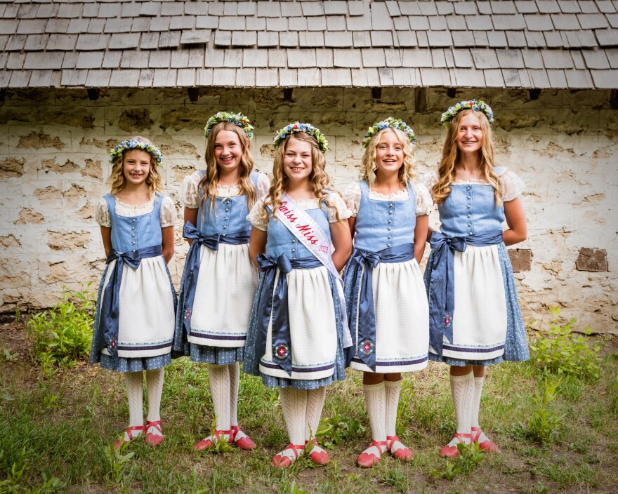 Midway Swiss Days Swiss Miss 2023: Nora Davis, Charlotte Emory, Sadie Beagley, Ellison Facer, Brooklyn Baltz.
