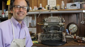 Paul Lundy repairs typewriters for a living.