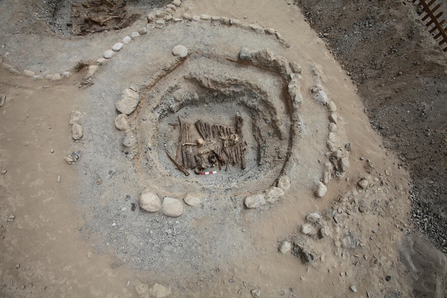 A site excavated at the 2,500-year-old Jirzankal Cemetery features stone rings.