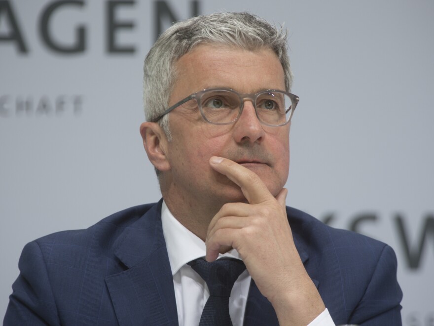 Audi's chief executive, Rupert Stadler, pictured at the Annual Media Conference of Volkswagen AG last month, was arrested Monday.