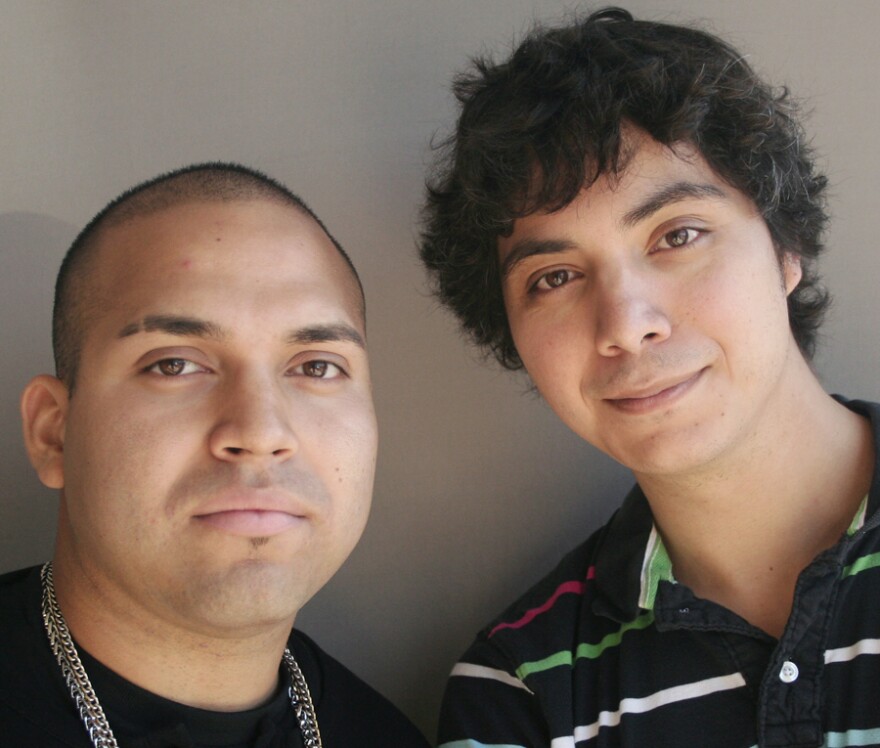 Roger Alvarez (left) did not graduate from high school, despite the efforts of his former English teacher, Antero Garcia. At 22, Alvarez still hopes to get his GED.