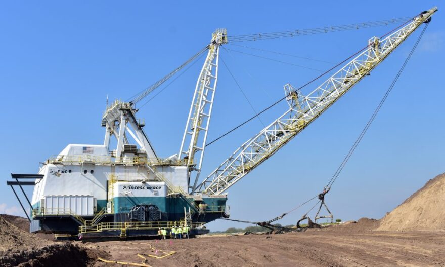 The Princess Grace dragline digs into 45 feet of overburden at the Mosaic Co. Four Corners phosphate mine