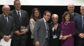 Lt. Gov. Kathy Hochul and other state and local officials at the announcement of the economic development awards in Albany.