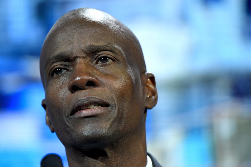 Haitian President Jovenel Moïse, shown here in 2018, was assassinated at his home early Wednesday, the country's acting prime minister said.