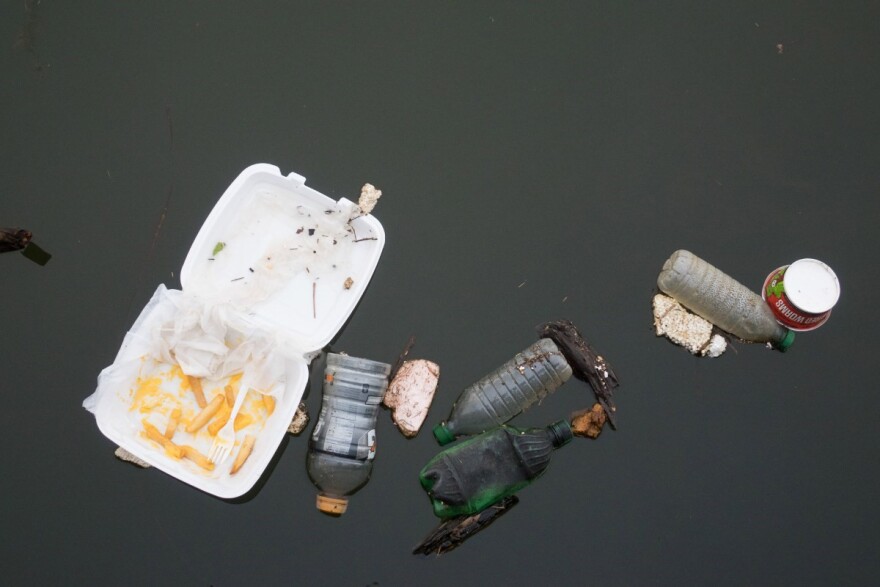 Trash in the Ohio River