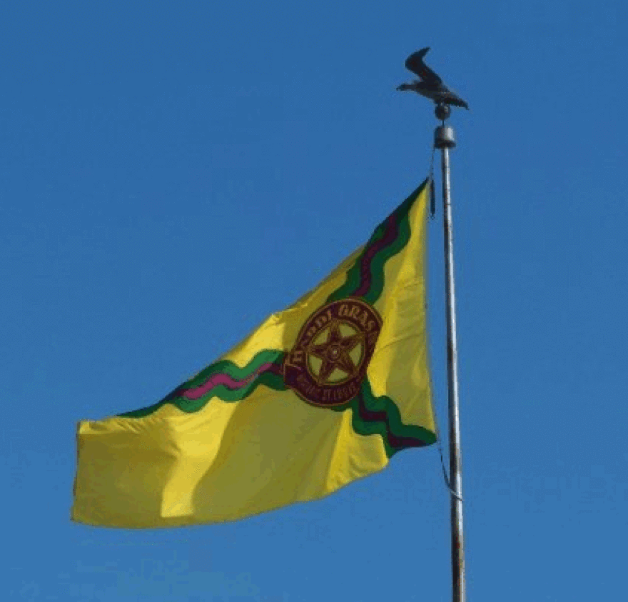 The Soulard Mardi Gras flag.