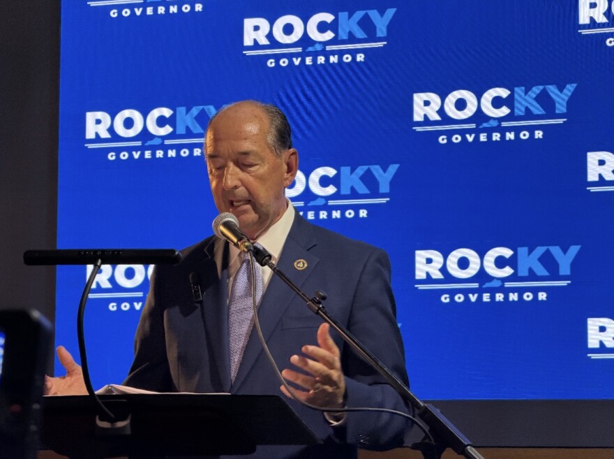 Rocky Adkins makes the first speech of his gubernatorial campaign at The Burl in Lexington July 21, 2026. He'll run against Lt. Gov. Jacqueline Coleman in the Democratic primary race.