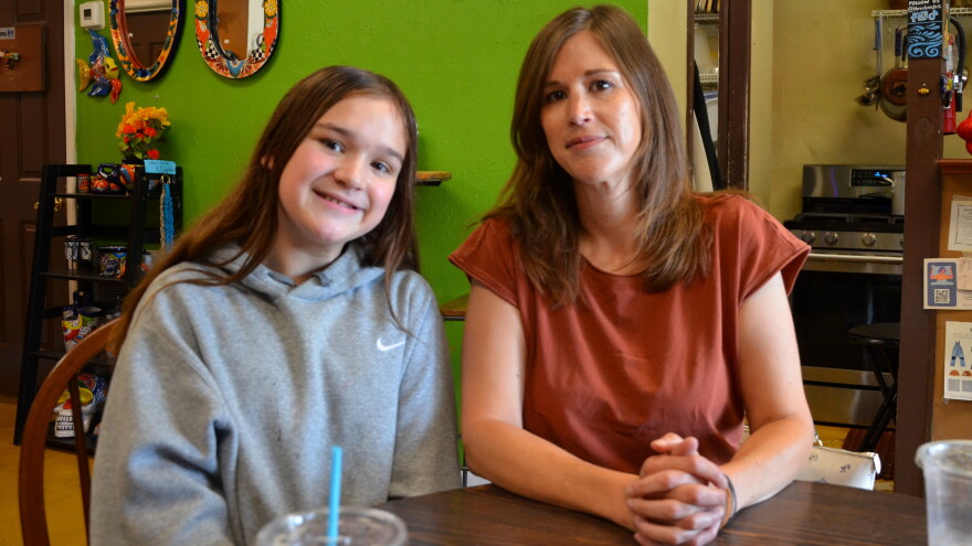 Reed and Sarah at a coffee shop in August.