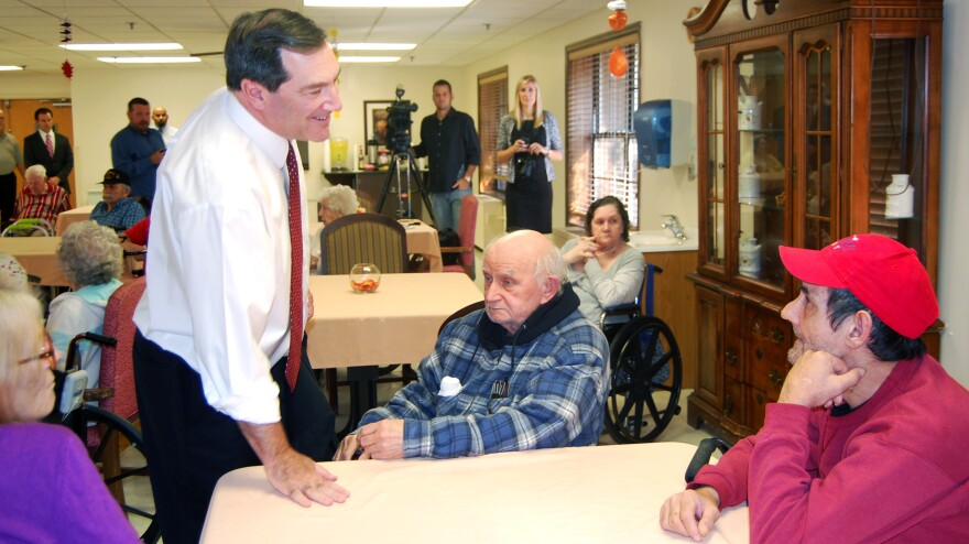 U.S. Rep. Joe Donnelly of Indiana talked with residents of Columbia Healthcare Center, a nursing home in Evansville, Ind., on Thursday.