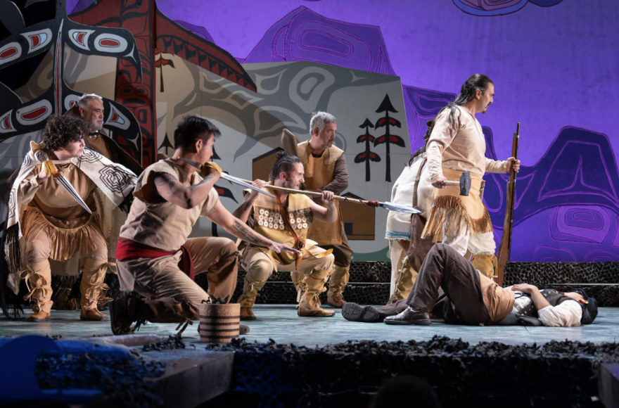 The first known opera to be performed in Lingít, with a completely Indigenous cast, debuted in Juneau at the Thunder Mountain School theatre.