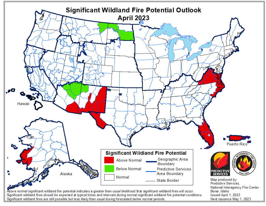 Potential fire outlook for April