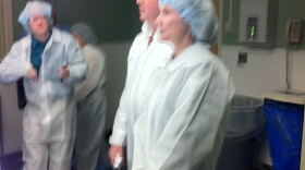 Mayor Bartlett and OSU-Med Center CEO Jan Slatter talks with reporters.