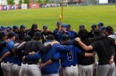 The Lane Community College Titans baseball team celebrates during the 2026 season.