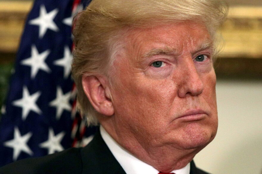 President Trump listens during an announcement on July 20, 2017, in the Roosevelt Room of the White House in Washington, D.C. (Alex Wong/Getty Images)