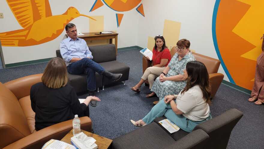 U.S. Senator Martin Heinrich spoke with leadership at FYI+ regarding the organization's expansion of mental health services.