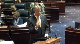 State Board of Education member Dan Elsener testifies before the Senate Education and Workforce Development Committee on March 18, 2015.