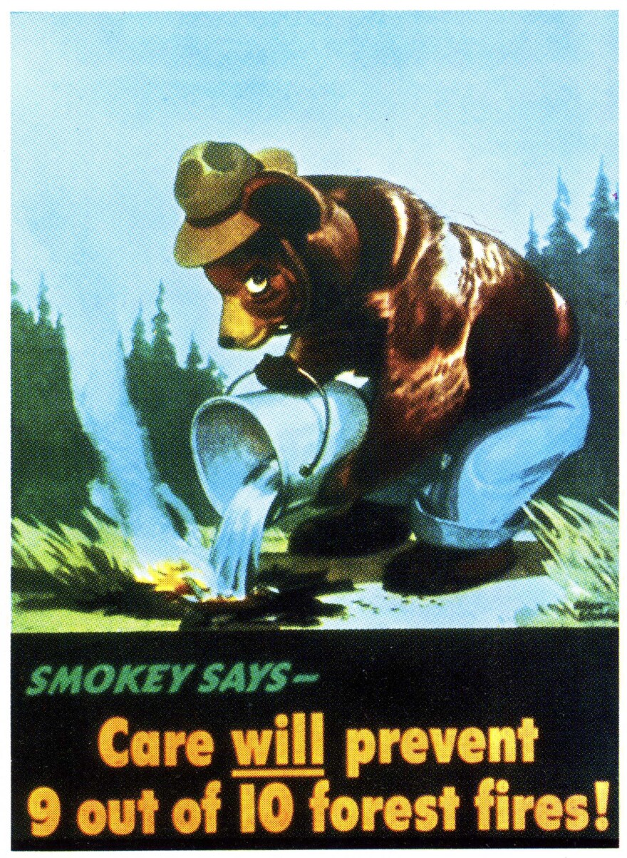 Smokey Bear's first poster, 1944.